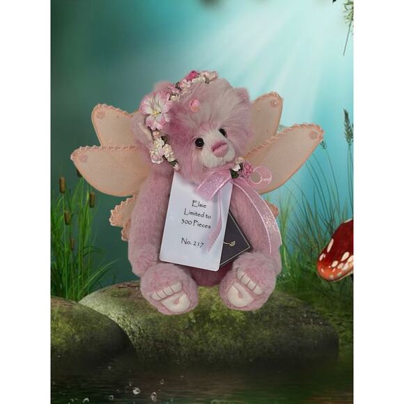 10” Charlie Bears Elsie Isabelle Lee Mohair Collection Pink Fairy Teddy Bear - Picture 1 of 3